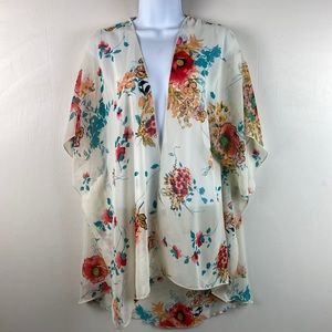 Emory Park Kimono Womens Size Small Open Floral Sh